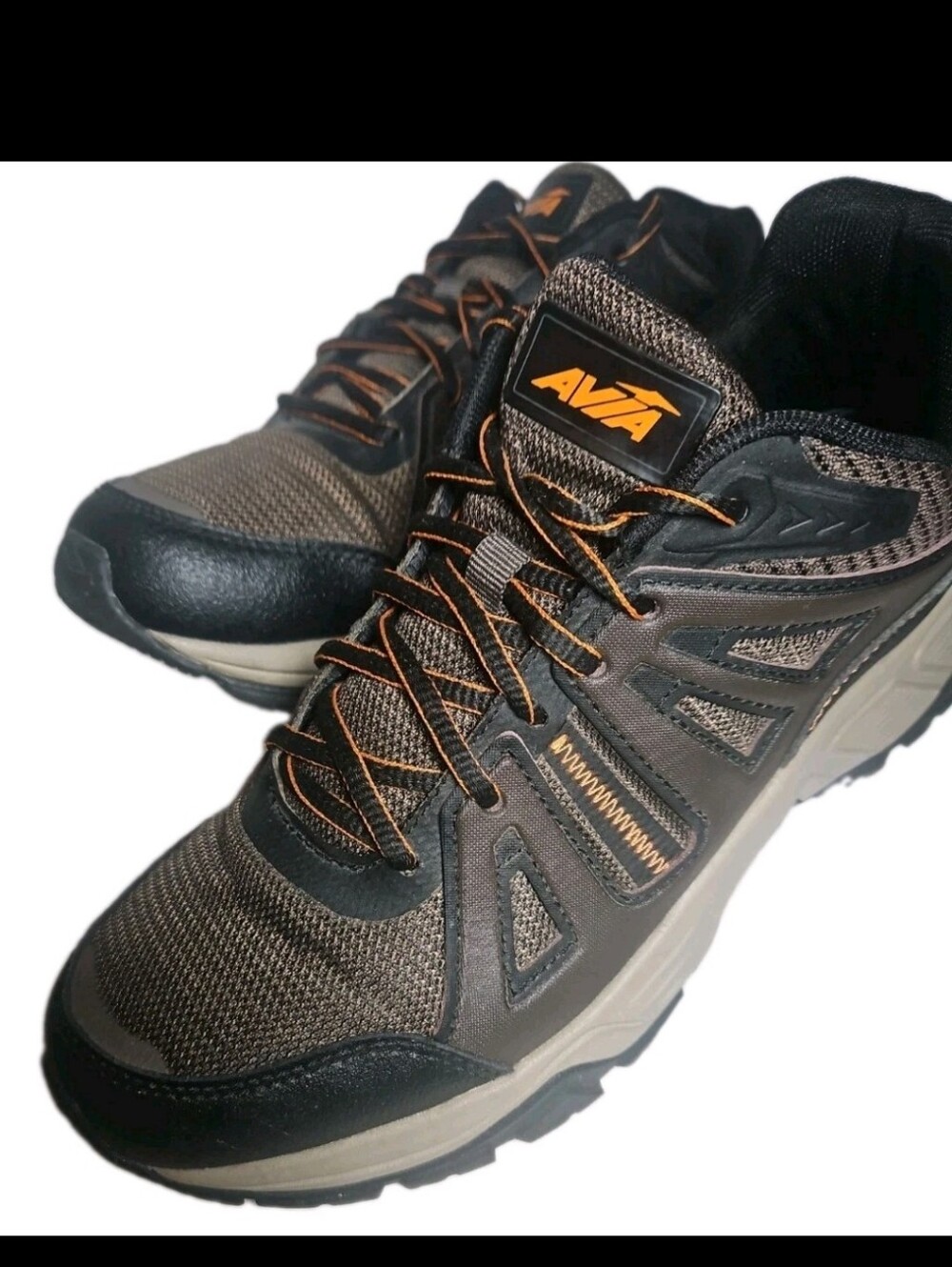 Avia Jag Men Sz9 Black and Orange Trail Walk Shoe[8B